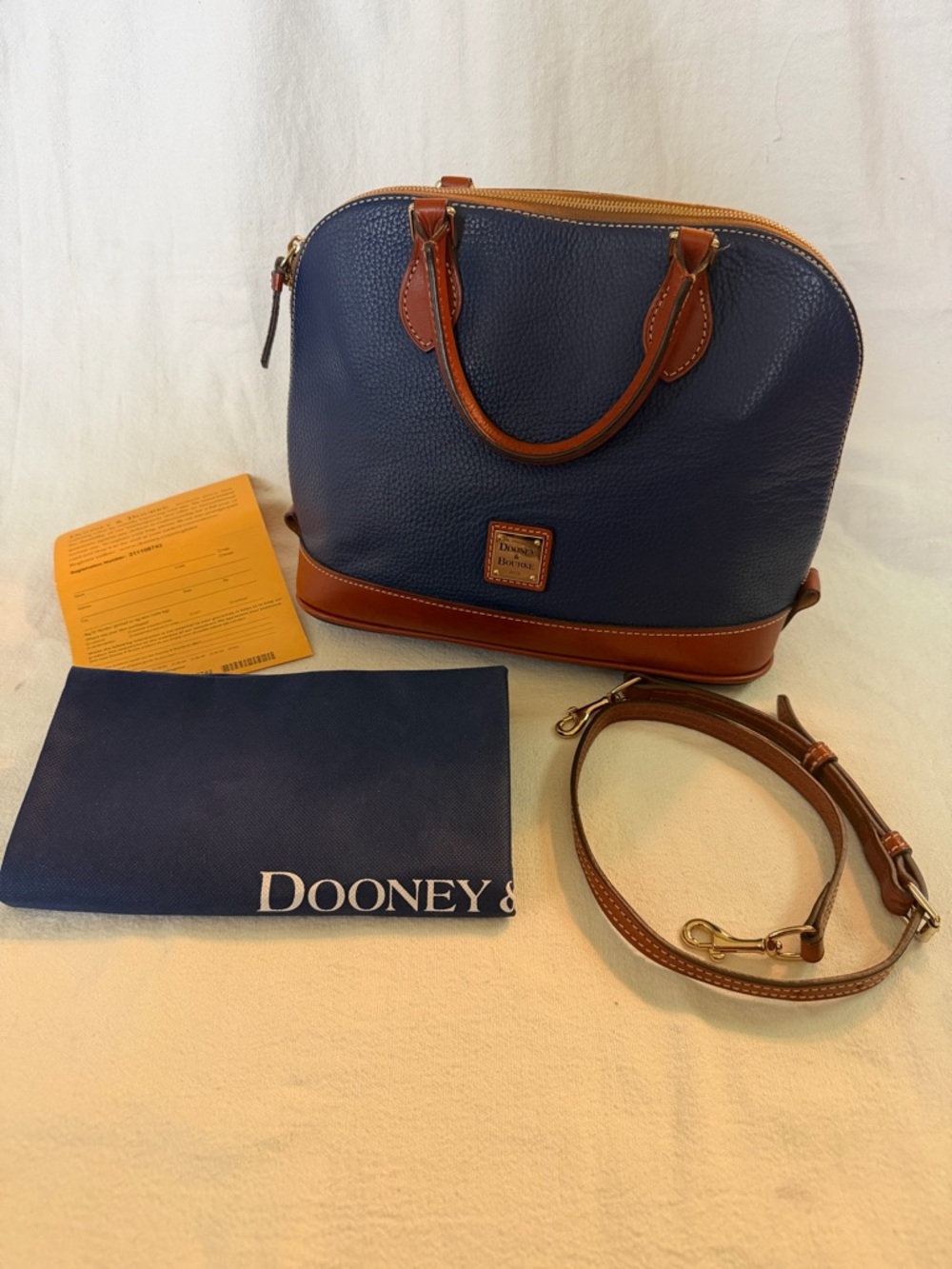 Dooney & Bourke Cobalt Blue Zip Zip Satchel NEW With Paperwork and Dust Bag